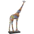 thumbnail image 6 of 19" x 37" Multi Colored Resin Graffiti Giraffe Sculpture with Black Base, by DecMode, 6 of 7