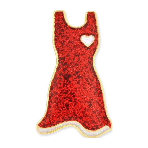 PinMart Heart Disease Awareness Enamel Lapel Pin – Nickel Plated Ribbon Pin for Men and Women, Teens and Adults