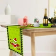 thumbnail image 3 of JOOCAR Christmas Table Runner, Green Black Buffalo Plaid Christmas Green Grinch Red Christmas Hat Christmas Table Runner, Suitable for Christmas Kitchen Dining Table Table Holiday Decoration, 3 of 5