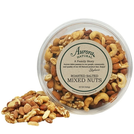 Aurora Salt - Aurora Natural Roasted Mixed Nuts, Salted, 20 Oz (Family Tub)