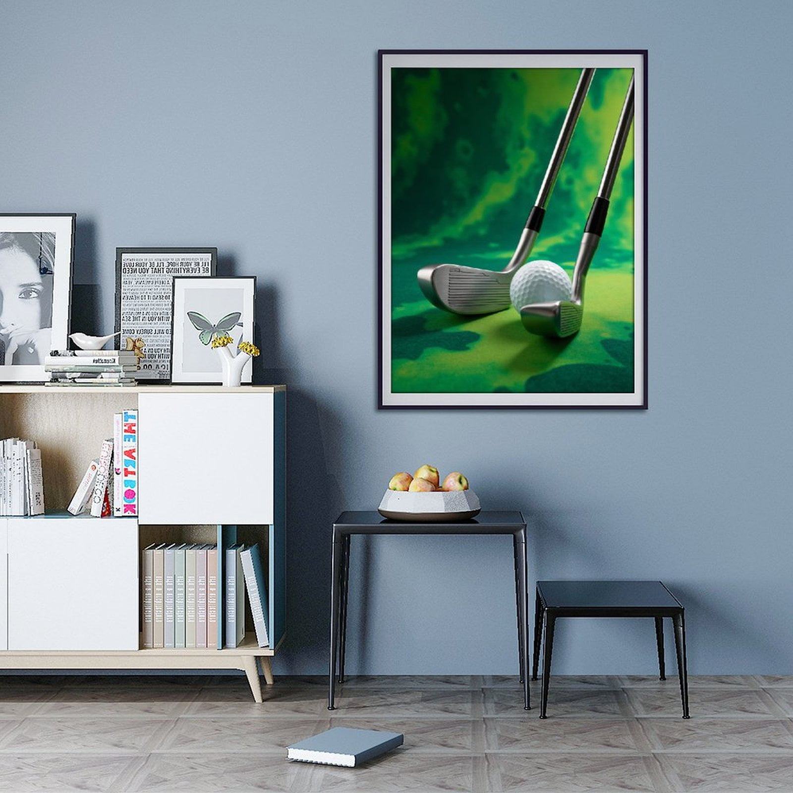 Diamond Art Kit for Adults, Golf Clubs And Ball On Green Diamond Painting for Adults Beginners, DIY Diamond Art Painting Kits, 5D Diamond Painting Crafts for Home Decor 12x16 Frameless
