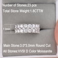thumbnail image 6 of Blongme Moissanite Wedding Bands for Women 1.8ct Round Cut D Color VVS1 3-Row Eternity Wedding Ring Size 7, 6 of 10