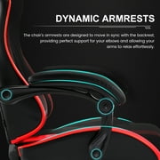 GTRACING Ergonomic GTWD-200 Gaming and Office Chair with Adjustable Pillows and Footrest, Red