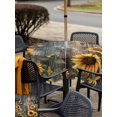 thumbnail image 6 of Square Outdoor Tablecloth with Umbrella Hole Spring Yellow Sunflower Outside Table Cloth Waterproof Patio Table Cover Butterfly Wood Retro Farmhouse Zipper Tablecloths for Picnic Camping 60x60 Inch, 6 of 8