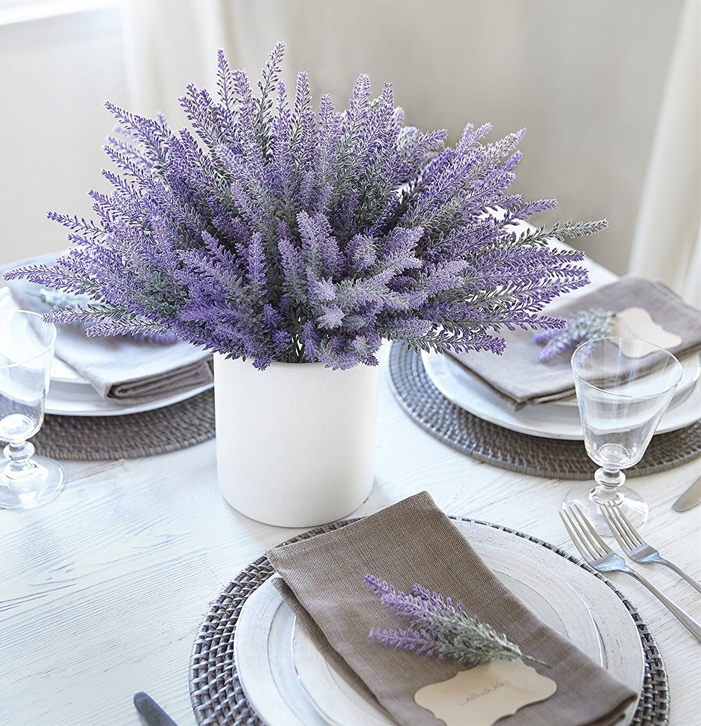 Bouquet Lavande Artificielle Violet - 9 Tiges Réglables Pour Déco Intérieur Ou Extérieur ! - 7