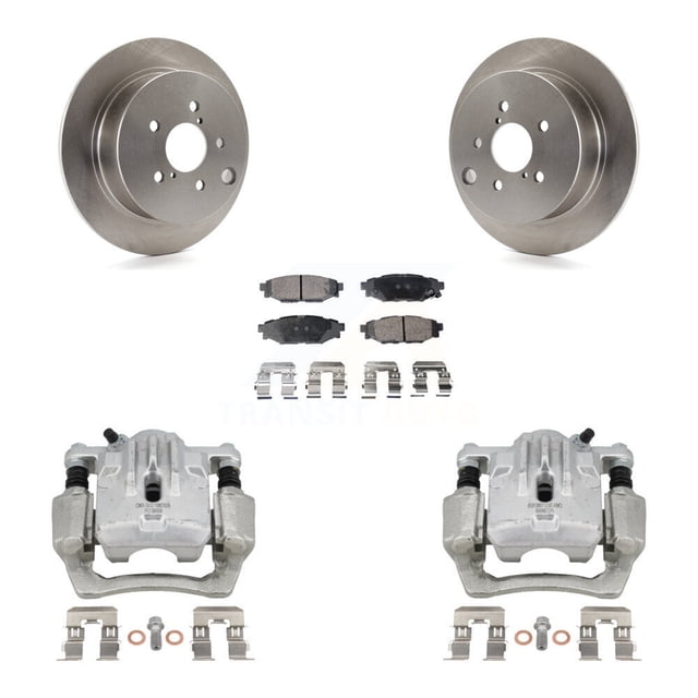 Transit Auto Rear Disc Brake Caliper Rotors and Ceramic Pads Kit for Car Subaru Impreza Forester Crosstrek XV KC8-100196T