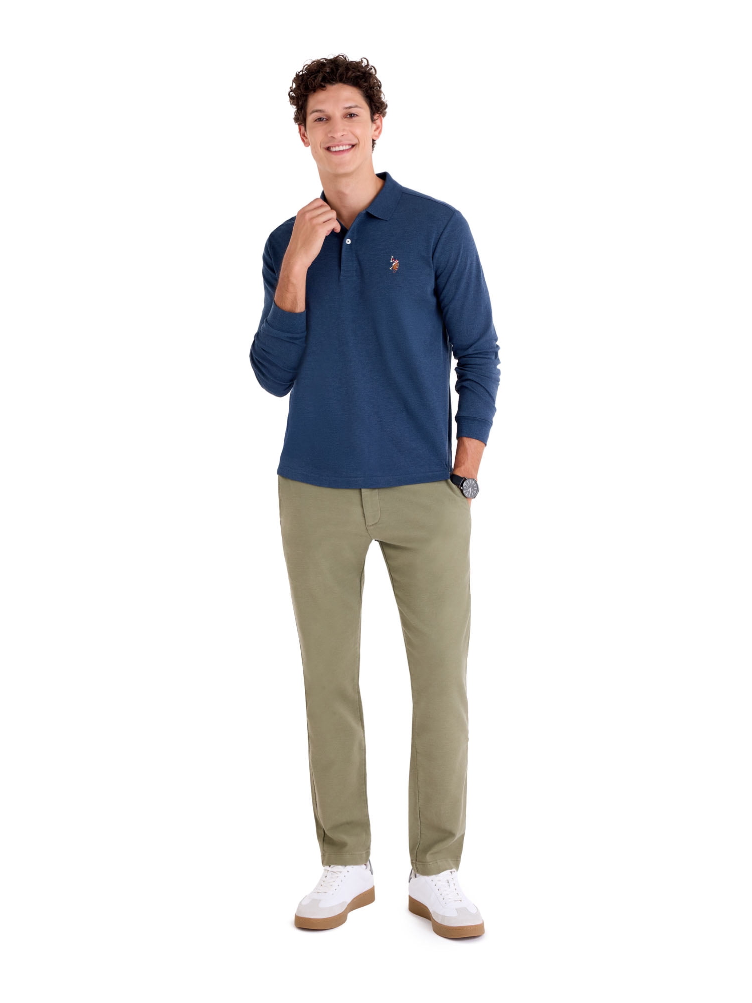 U.S. Polo Assn. Men's Long Sleeve Interlock Polo