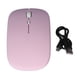 thumbnail image 1 of Ratón óptico inalámbrico recargable de color rosa, silencioso, diseño ergonómico de modo dual de 2,4 G, 1 of 8