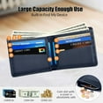 thumbnail image 5 of Miroddi Smart Wallet for Men with Built in Tracker Works for Find My App | RFID Blocking Genuine Leather Bifold Wallet with Cash Pockets & 8 Credit Card Slots, Navy, 5 of 9