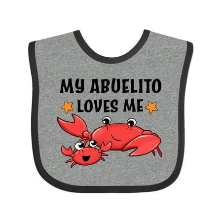 

Inktastic My Abuelito Loves Me- cute crab family Gift Baby Boy or Baby Girl Bib