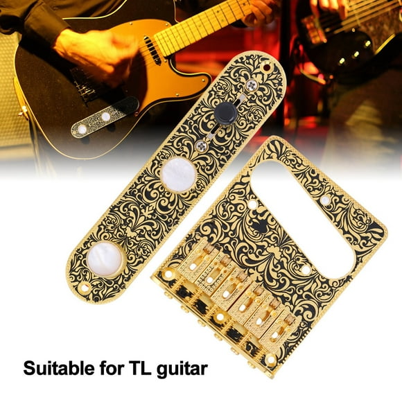 Garosa Prewired Volume Control Plate + Bridge with Single Coil Pickup Hole for Telecaster TL Guitar ,Guitar Parts, Guitar Bridge