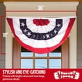 thumbnail image 6 of Super Tough 18in x 36in Patriotic Bunting Flag - Shiny Knit Polyester American Pleated Fan Flag with Brass Grommets Suitable for Outdoor and Indoor Use - Red White and Blue, 6 of 6