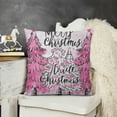 thumbnail image 3 of SHANXI Pink Merry Christmas Pillow Cover 24x24in, 3 of 6