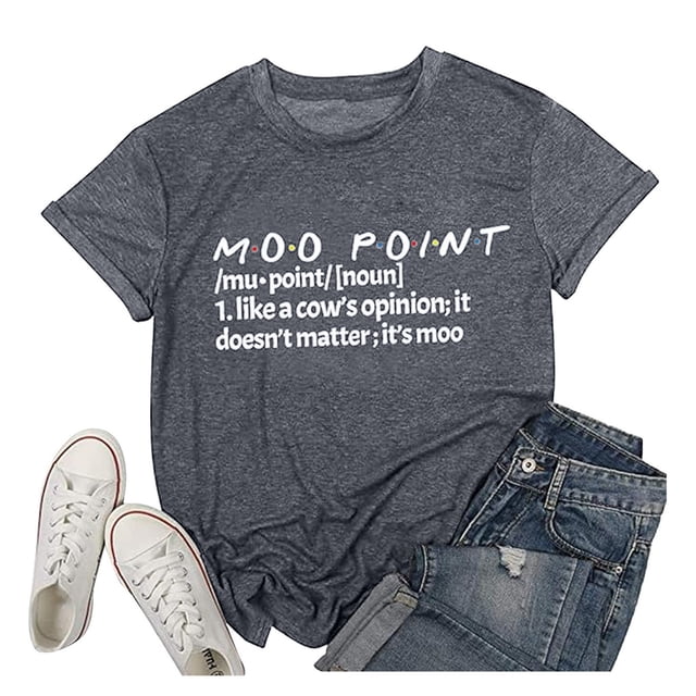 LUOGENLI T-shirts pour Femmes, T-shirts d'Été à Col Rond, Mode Imprimée Lettres, Manches Courtes, Haut en Coton Coloré, T-shirts Graphiques pour Femmes, Vêtements d'Été Gris P