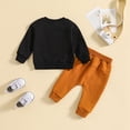 thumbnail image 4 of Yindaity 6 month Boy Clothes Toddler Baby Boy Fall Winter Clothes Funny Letter Long Sleeve Sweatshirt and Pants Set 2 Piece Sweatsuit Outfit(Black,6-12 Months), 4 of 9