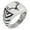 Silver, variant on Stainless Steel Colossal Antlers Chevron Pattern Biker Style Polished Ring