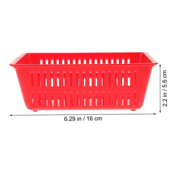 Amosfun Storage Baskets Plastic Coin Storage Baskets Red 8Pcs
