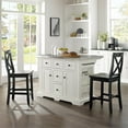thumbnail image 4 of Crosley Furniture Julia Metal/Wood Kitchen Island with X Back Stools in White, 4 of 6