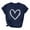 Navy, variant on ICHUANYI Womens Valentine Day Love Print Short Sleeve T-Shirt Top Short Sleeve Crew Neck Top Shirt Cloth New Trending
