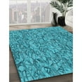 thumbnail image 3 of Ahgly Company Machine Washable Indoor Square Transitional Dark Cyan Green Area Rugs, 3' Square, 3 of 7