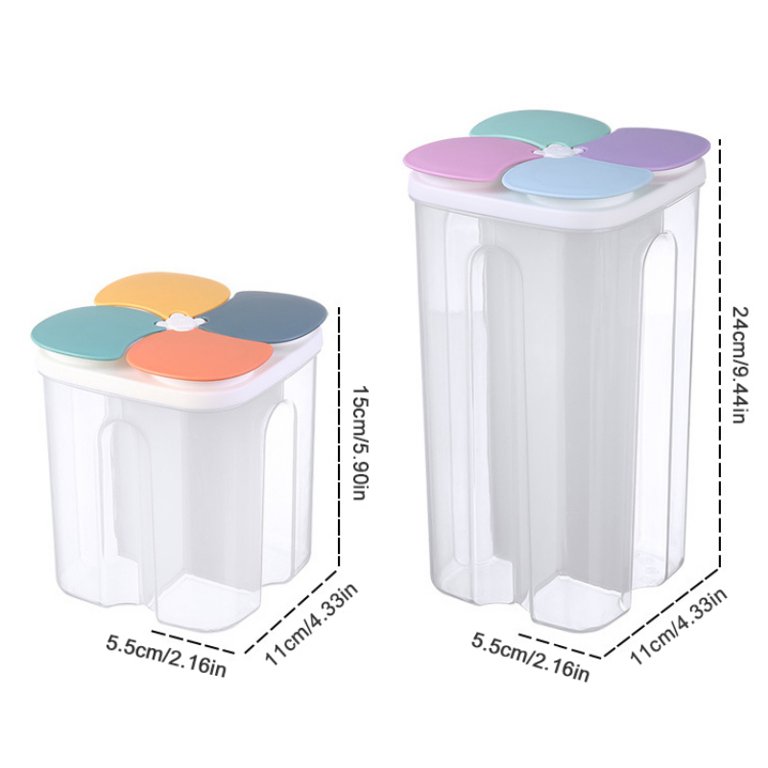 ELTOW Snack Containers for Pantry Organization and Storage with Removable  Dividers, 4 Compartment P… in 2023
