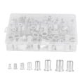 thumbnail image 3 of "175-Piece Aluminum Alloy Galvanized Rivet Nuts with Knurled Design for Easy Installation, Includes Plastic Case, Suitable for Steel, Plastic, and Fiberglass Applications", 3 of 6