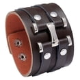thumbnail image 1 of Pulsera de cuero de vaca exagerada de estilo punk de joyería de Europa y Estados Unidos, pulsera de cuero ancha para hombres, 1 of 6