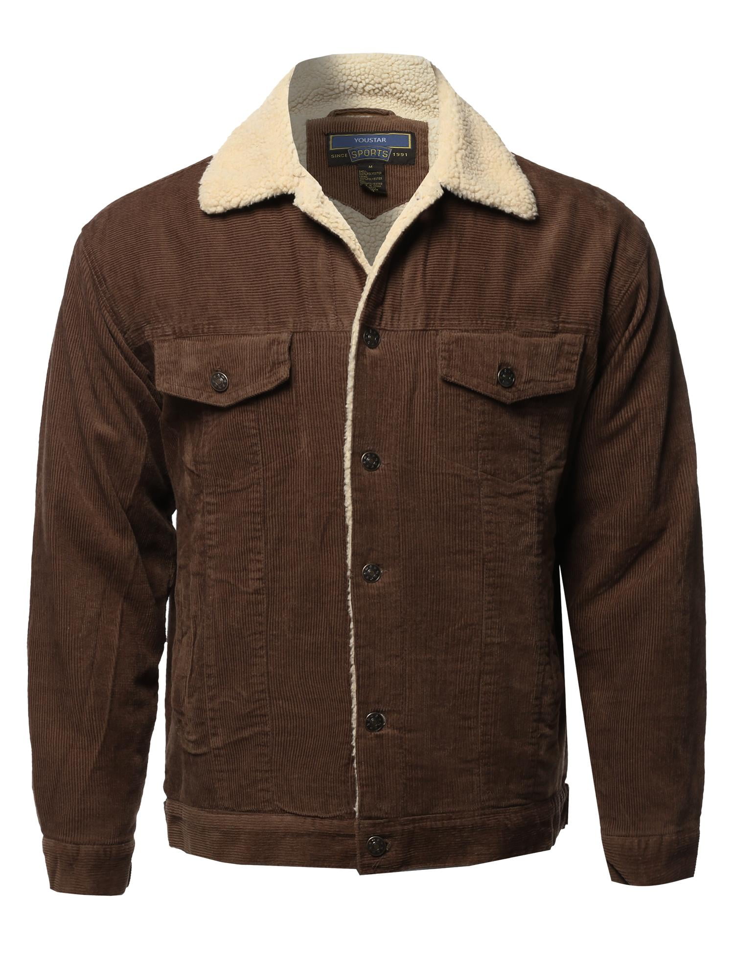 Men's Solid Corduroy Sherpa Lining Western Style Jacket - Walmart.com