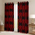 thumbnail image 2 of jejeloiu Cartoon Bowtie Ribbon Curtains Pack of 2 (42x84 Each),Retro Damask Flower Curtains Blackout,Red Black Bedroom Curtains For Girls Kids,Microfiber Bedroom Decor, 2 of 6