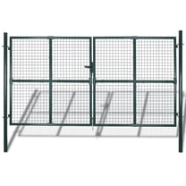 vidaXL Double Door Fence Gate Powder-Coated Steel
