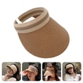 thumbnail image 3 of Sombreros de sol para mujer, sombrero de verano con protección UV, sombrero de paja de ala ancha a la moda para mujer, 3 of 5