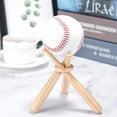 thumbnail image 5 of Elegant Wooden Baseball Display Stand for Sports Memorabilia and Decorative Shelf Organizer, Stable Tripod Design, Multi-purpose for Baseball, Tennis Balls, or Home/Office Decor, 5 of 5