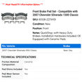 thumbnail image 2 of Front Brake Pad Set - Compatible with 2007 Chevy Silverado 1500 Classic, 2 of 2