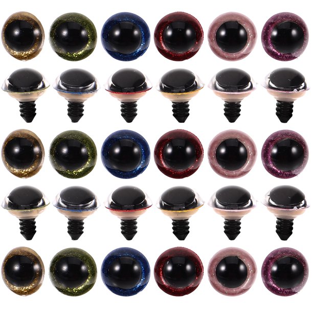 60 piezas de ojos de animales de peluche, decoración de ojos de juguete DIY, ojos falsos, ojos de muñeca divertidos, ojos artificiales para decoración