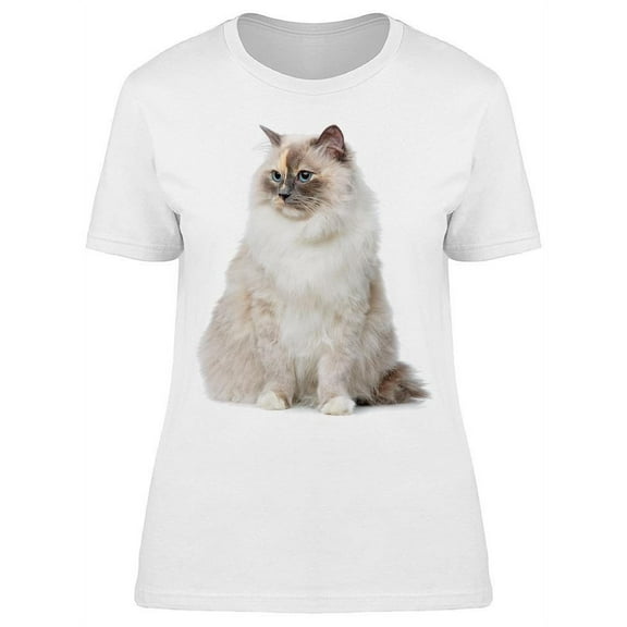 Beautiful Fluffly Birma  T-Shirt Women -Image by Shutterstock, Female XX-Large