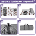 thumbnail image 5 of Gresahom Personalized Toddler Nap Mat for Preschool Girls and Boys, Extral Large Sleep Mat with Blanket for Daycare Kindergarten, Lightweight Kids Sleeping Bag for 3-15 Years, Dark Grey Highland Cow, 5 of 9