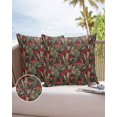 thumbnail image 6 of Pack of 2 Outdoor Pillow Covers, Red Mushrooms Fern Texture Waterproof Square Throw Pillowcase Cushion Decorative Pillow Covers for Couch Patio Tent, 26x26 in, 6 of 6