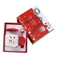 thumbnail image 3 of Lipstore Christmas Mug Set Water Container Milk Mug Tea Cup Cute with Lid Spoon Xmas Gift Red Santa Claus, 3 of 8