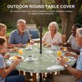 thumbnail image 3 of Round Outdoor Tablecloth with Umbrella Hole and Zipper, Sage Green Wildflowers Tablecloth with Elastic Waterproof, Farmhouse Floral Botanical Leaves Patio Table Covers for 36" - 44" Pool Tables, 3 of 9