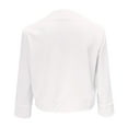 thumbnail image 5 of XINSDOAKK Womens Blazer Women's Relaxed Scuba Knit Stretch Blazer with Scrunch Sleeves (White,XXL), 5 of 6