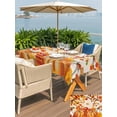 thumbnail image 4 of Outdoor Tablecloth with Umbrella Hole and Zipper, Orange Pumpkins Fall Rectangle Table Cloth 54x80 Inch Waterproof Tablecloth, Maple Leaf Thanksgiving Botanical Rustic Picnic Table Cover for Patio, 4 of 7
