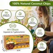 1 pack Coco Husk Chips- 100% Organic Coconut Coir Chips Brick Potting Soil Mix with Low EC & PH Balance, Compressed Coconut Substrate Coco Chips Mulch Medium for Garden, Flowers, Plants