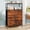Brown + 6 drawers, variant on File Storage Cabinet with Adjusted Size 3 Drawers, 4 Wheels Vertical Wood File Cabinet for Hanging A4/F4/Letter/Legal Rustic Brown