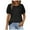 Black, variant on TSADFHJI Womens Tops Trendy 2024 Fitted Womens Fashion Tops Crewneck Sexy Patchwork Lace Short Sleeve Tee Shirts Casual Knitted Blouses S