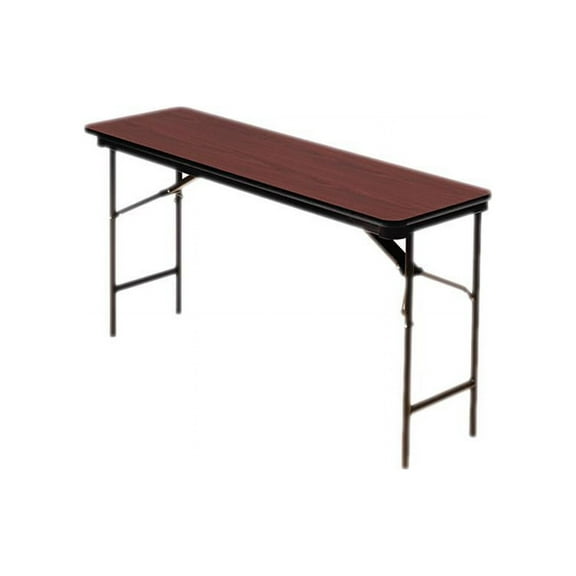 Premium Wood Laminate Folding Table Rectangular, 60w x 18d x 29h, Mahogany