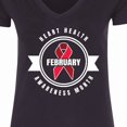 thumbnail image 4 of Inktastic Heart Health Awareness Month February with Red Ribbon Badge Women's V-Neck T-Shirt, 4 of 5