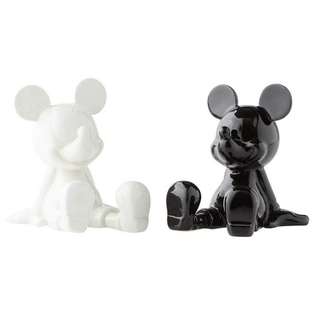Salero y Pimientero Disney Enesco Mickey Mouse blanco y negro 3.5 Pulgadas