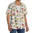 thumbnail image 4 of Xecao offers the Butterfly Flowers for Men's Casual Short-sleeved Shirt, a button-up collared shirt with a pocket, perfect for beach vacations and yacht travel in the Medium size., 4 of 7