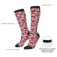 thumbnail image 5 of Picia Women Crew Soft Moisture-wicking Socks Red Hawthorn Pattern Design Cotton Socks, One Size fit All, 5 of 9