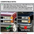 thumbnail image 3 of Spec-D Tuning Chrome Headlights + LED Bumper Lamps + Corner Lights Compatible with 1994-1998 Chevy Chevrolet C/K Tahoe Suburban Left + Right Pair Headlight Assembly, 3 of 7